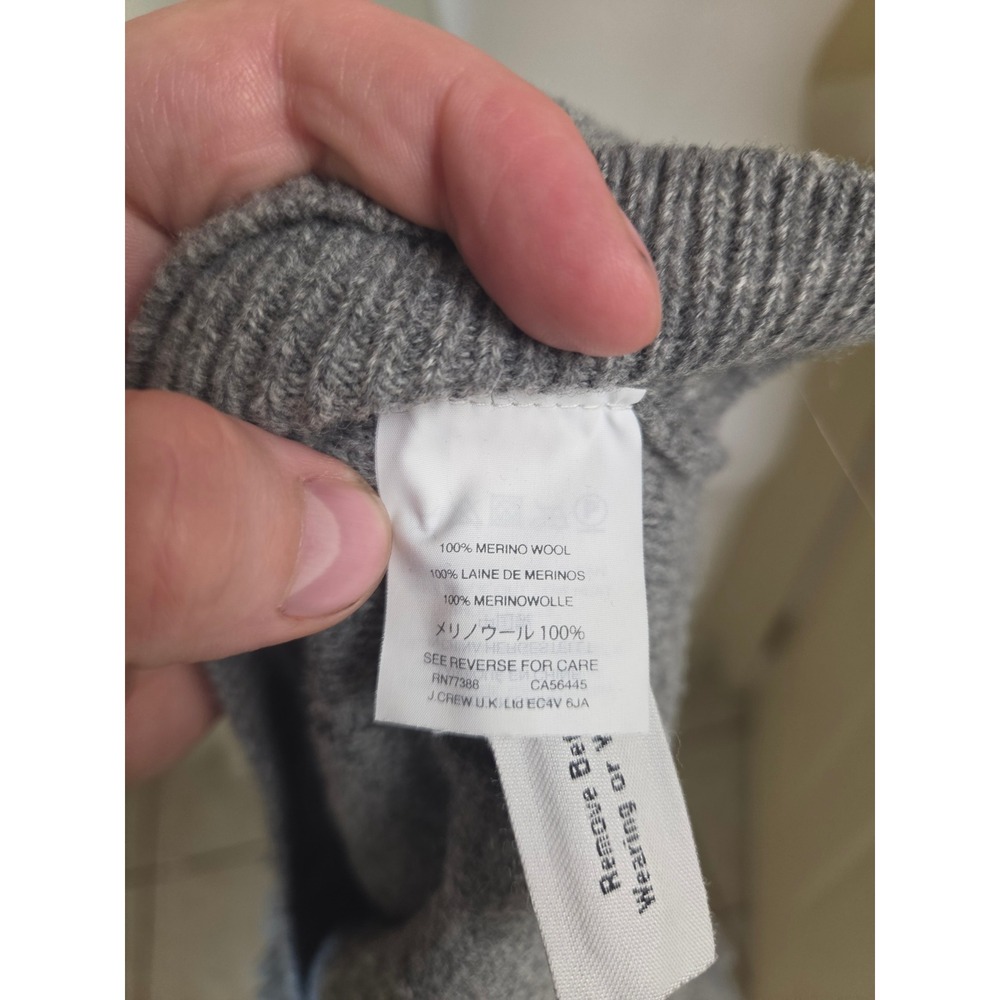 Madewell Gray 100% Merino Wool Fringe Textured Pullover Sweater XXS - Picture 3 of 10